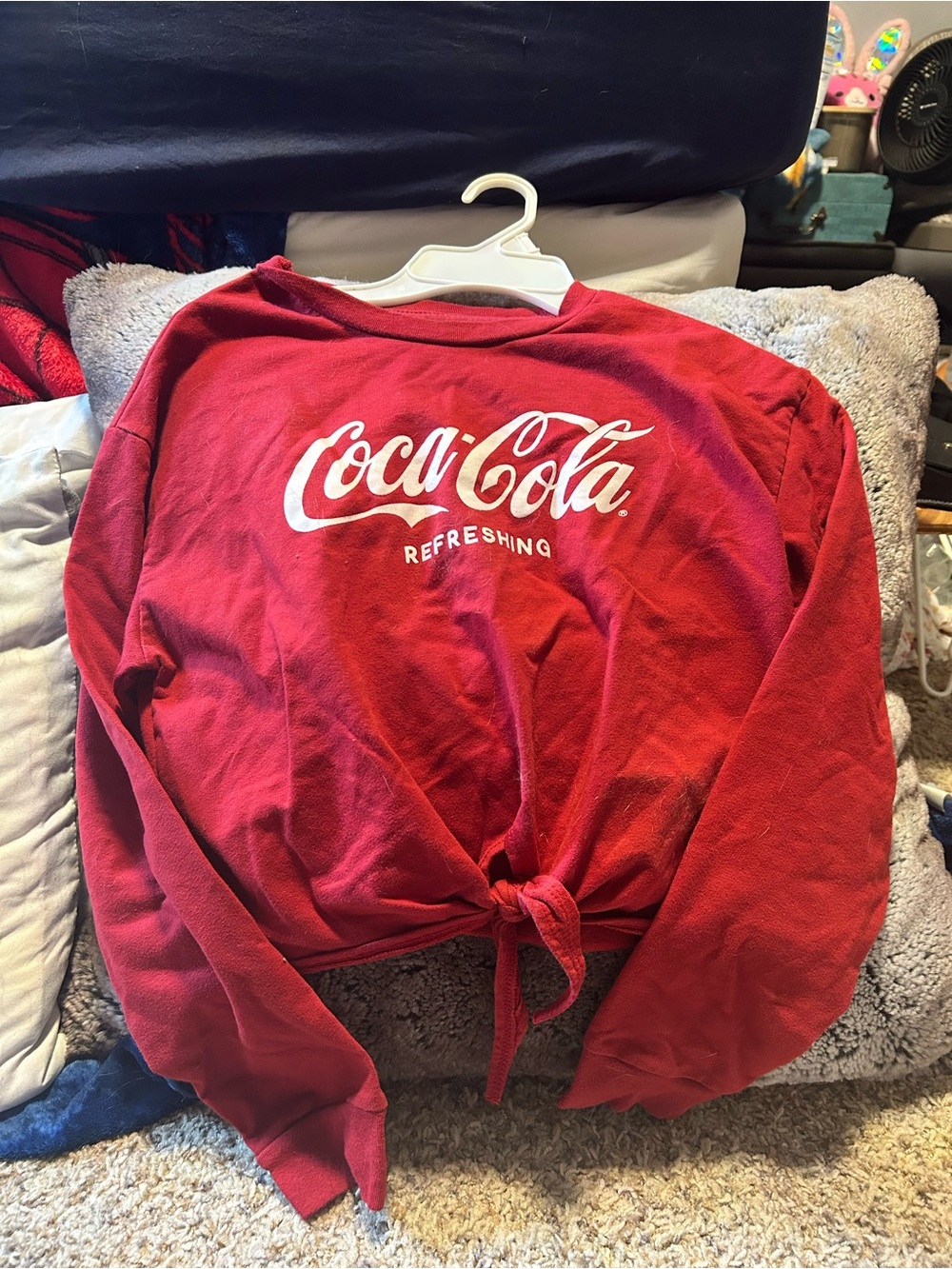 Coca Cola Red Tie-Front Scoop-Neck Women's Sweater